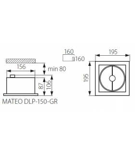 MATEO DLP-150-GR  Oprawa typu downlight