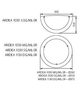 ARDEA 1030 DG/ML-SR  Plafoniera
