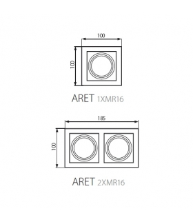 ARET 1XMR16-W  Sufitowa oprawa punktowa - bez oprawki ceramicznej