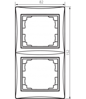 Ramka podwójna pionowa DOMO 01-1520-042 czarny mat