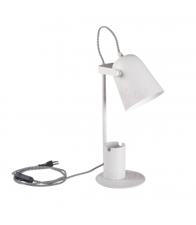 Lampka biurkowa z organizerem RAIBO E27 W biała
