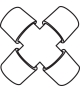 Łącznik do połączenia na kształt litery X czterech odcinków węża GIVRO-X