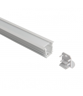 Profil aluminiowy PROFILO I SET-MI-W z kloszem 1m 1szt