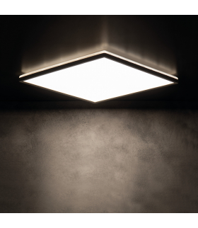 Plafoniera LED AZPO 12,3W CCT L B IP54 kwadratowa czarna zmienna barwa świecenia