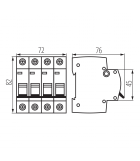 Wyłącznik nadmiarowo-prądowy 4P KMB10-B25/4