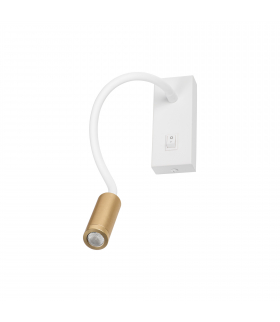 Oprawa ścienna z włącznikiem TONIL II LED W/G biała złota