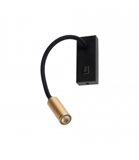 Oprawa ścienna z włącznikiem TONIL II LED B/G czarna złota