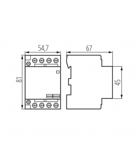 Stycznik modułowy, sterowanie 230V AC KMC-63-22