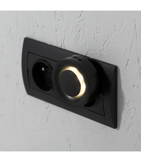 Lampka wtykowa do gniazdka z czujnikiem ruchu i zmierzchu RIBI LED czarna