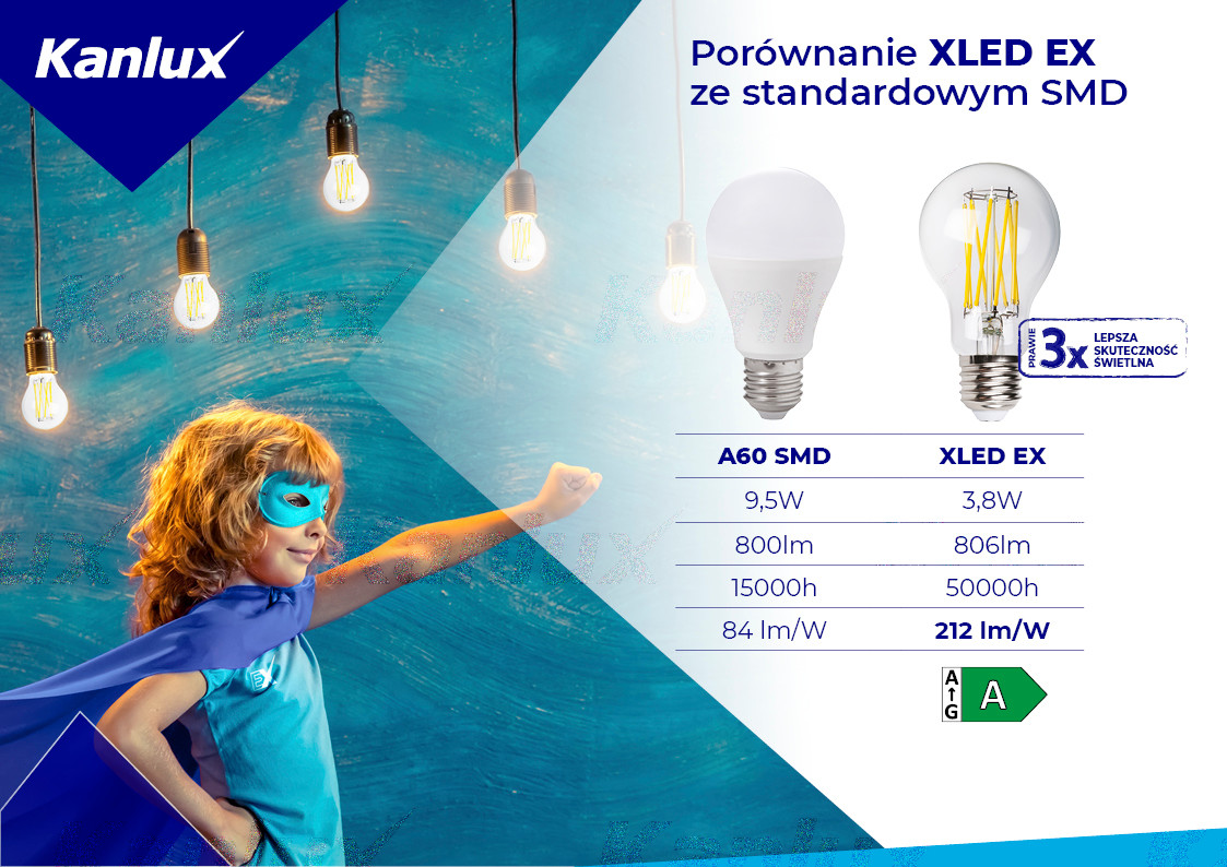 Źródło światła LED XLED EX A60 3,8W-NW barwa neutralna - 806lm